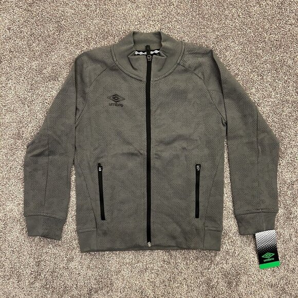 Umbro Kids Tech Soccer Full Zip Jacket Size S (6/7) Gray Zipped Pockets NWT - Picture 2 of 13